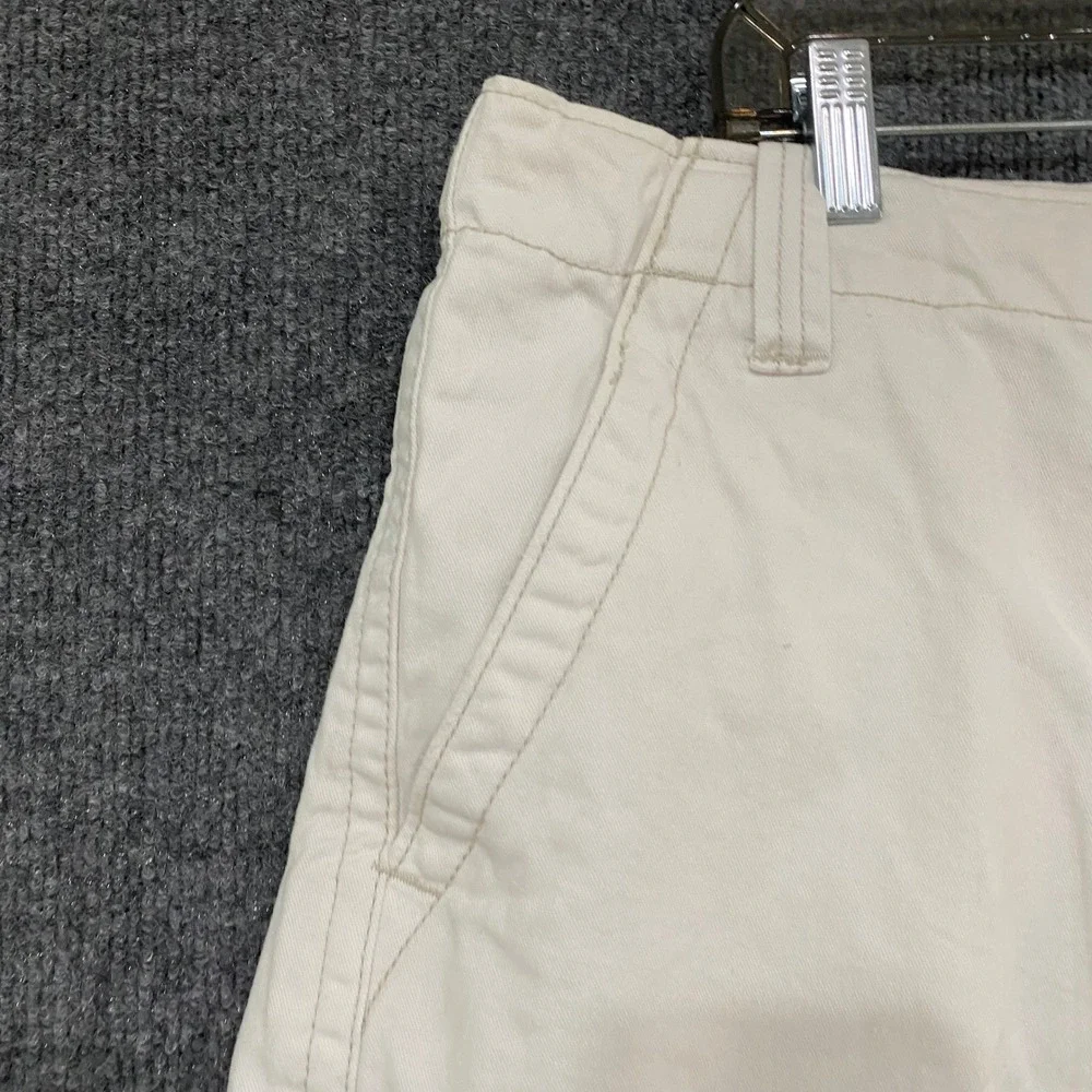 Aeropostale Mens Authentic Cargo Shorts Off White Cream Cotton Twill Size 38